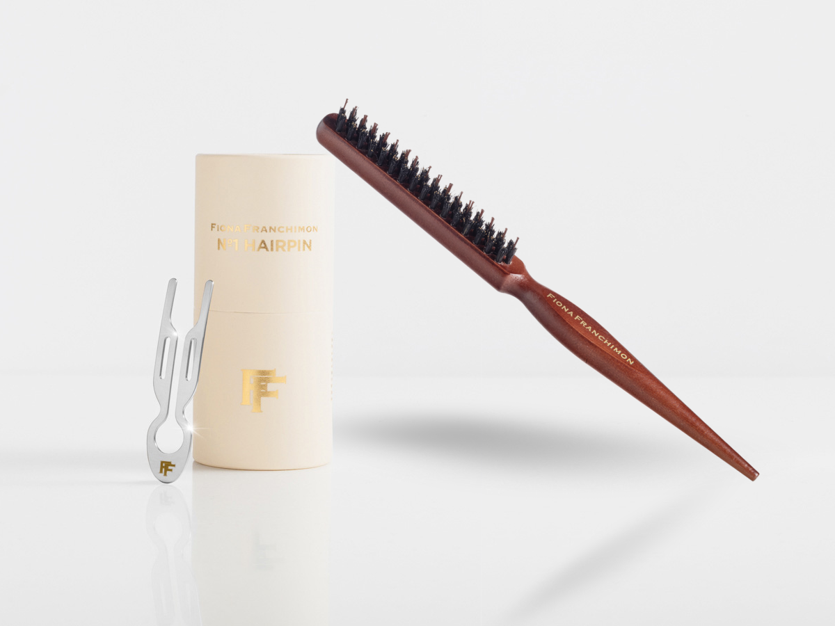 №1 Hairpin Gold Value Set | Nº1 Hairpin Steel White with Gold Finish & Backcomb Hair Brush