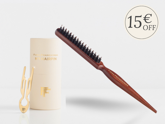 №1 Hairpin Gold Value Set | Nº1 Hairpin Steel Yellow with Gold Finish & Backcomb Hair Brush