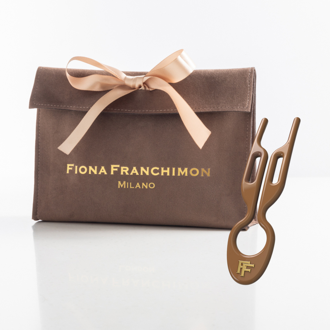 Fiona Franchimon London Suede Pouch & Nº1 HAIRPIN Mochaccino